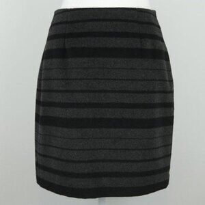 Banana Republic Women's Size 4 Black & Gray Striped Wool Blend Mini Pencil Skirt